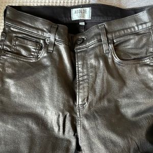 AGOLDE waxed stretch black denim